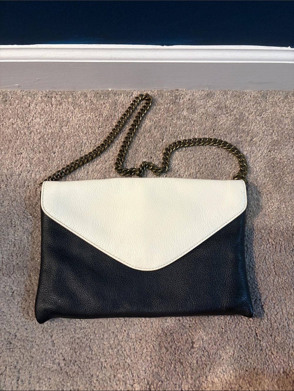 J. Crew Invitation Colorblock Leather Envelope Clutch Bag